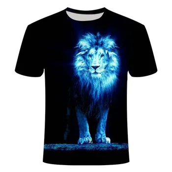 Leu t-shirt pentru bărbați animal T-shirt sexy amuzant tricou slim 3D imprimate T-shirt hip-hop-ul T-shirt rece bărbați în 2020, noul top de vara