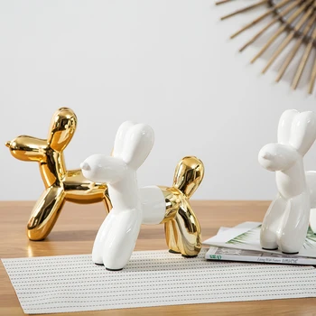 Nordic Ceramice De Animale Câine Din Baloane Figurine Pusculita Meserii Creative Câine Ornamente Miniaturale Acasă Living Decorul Camerei Copii Cadouri