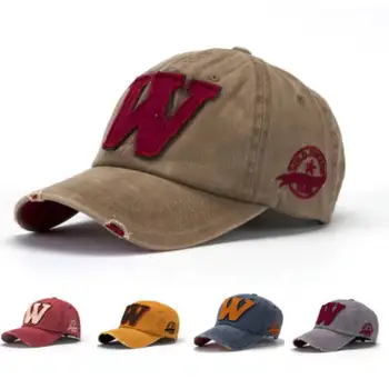 Moda litera W broderie șapcă de baseball hip-hop-ul în aer liber solid de culoare snapback hat unisex reglabil parasolar sport tata pălărie