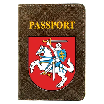 De Înaltă Calitate Moda Lituania Emblema De Imprimare Bărbați Femei Pașaport Cover Din Piele De Călătorie De Buzunar Portofelul Saci