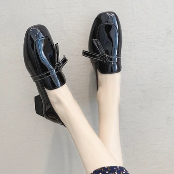 Natascha Femeie Pantofi coreean Pantofi pentru Femeie Încălțăminte Casual Stil Britanic Oxfords Femei Slip-on Deget de la picior Pătrat Superficial Apartamente