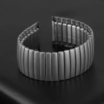 20mm 22mm din Oțel Inoxidabil, Curele de Ceas Negru/Argintiu Înlocuire Watchbands Practic Elastic Lungime Niciunul Catarama Curelei correa
