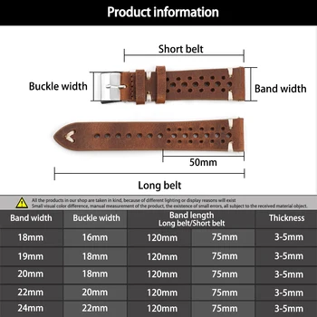Piele reale Watchstrap 18mm 20mm 22mm 24mm Manual Watchband Poros Respirabil Cusaturi de culoare Albă pentru Ceas Brățară Accesorii