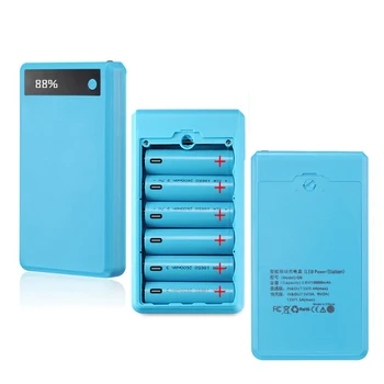 Detasabila Inlocuit Bateriile Powerbank Shell Micro Tip c, Intrare 6*18650 Baterie Încărcător Extern DIY Power Bank Caz