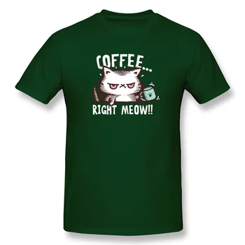 Hip Hop-ul T-shirt Cafea Chiar Miau Casual Tricou Barbati Amuzant de Desene animate Drăguț Pisica Tricouri Maneca Scurta Negru Topuri de Femei Personalizate Haine XS