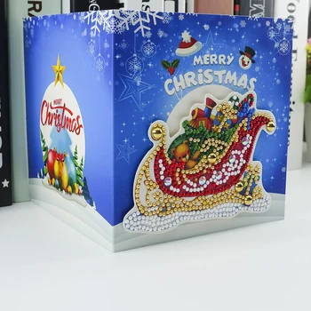 8pcs DIY Diamant Pictură Felicitare Specială în formă Parțială de Foraj Mozaic de Crăciun Kit de Broderie Ziua Festivalului Cadou Sant