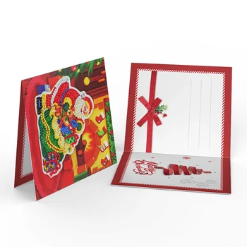 8pcs DIY Diamant Pictură Felicitare Specială în formă Parțială de Foraj Mozaic de Crăciun Kit de Broderie Ziua Festivalului Cadou Sant