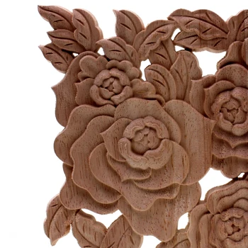 RUNBAZEF Rose Floral Lemn Sculptat Decal Colț Aplicatiile Decora Rama Usi Mobilier din Lemn Figurine Cabinet Decorative
