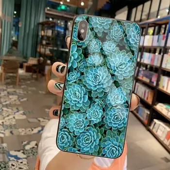 Piatra de turcoaz Floral pene Telefon Caz Capacul din Sticla Temperata Pentru iPhone 11 XR Pro XS MAX 8 X 7 6S 6 Plus SE 2020 caz