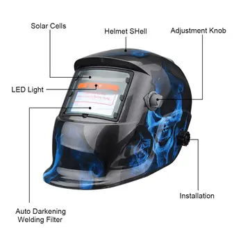 Noi Reglaj Automat de Sudare Casca de Energie Solară Senzor de Sudare Len Slefuire Masca de Lumină LED Masca de Sudura/Casca /Fata