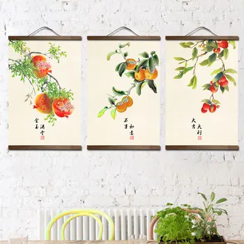 Personalizat stil chinezesc plante verzi panza pictura decorativa Magazin dormitor living arta de perete din lemn masiv de parcurgere pictura