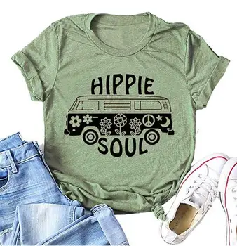 Hippie Sufletul t shirt grunge tumblr camisetas strada estetic stil grafic amuzant bumbac Automobile femeile arta vintage tee ' 90 partea de sus