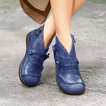 Fierbinte De Vânzare 2020 Toamna Iarna Retro Pentru Femei Cizme Pentru Femei De Moda Din Piele Balerini Cizme Glezna Zapatos De Mujer De Epocă, Cald Botas