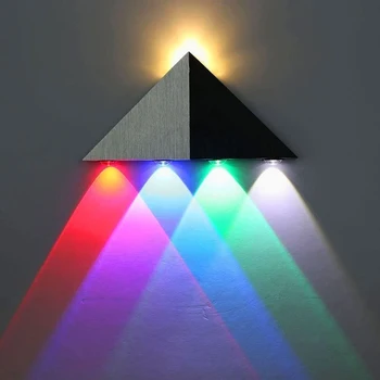 AC85-265V Lumina de Perete Triunghiular Triunghi Stil Lampa de 5W RGB Cald Alb Galben Albastru Rosu Verde Aluminiu Tranșee de Perete Lumini de Prindere