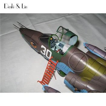1:33 3D DIY Belarus Sukhoi Su-25 Avion de luptă de Aeronave de Hârtie Model Asamblat de Mână de Lucru Joc de Puzzle DIY Jucărie pentru Copii Denki & Lin