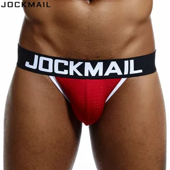 JOCKMAIL Brand Sexy Bărbați lenjerie jock curele de Nailon ochiurilor de plasă respirabil tanga hombre G-string Tanga gay Lenjerie pentru bărbați, Izmene