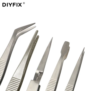 DIYFIX 5 in 1 Electronice de Precizie Set Pensete Anti-alunecare, Anti-static, Reparații Cules de Montare Instrument de Lipit Ajuta