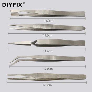 DIYFIX 5 in 1 Electronice de Precizie Set Pensete Anti-alunecare, Anti-static, Reparații Cules de Montare Instrument de Lipit Ajuta