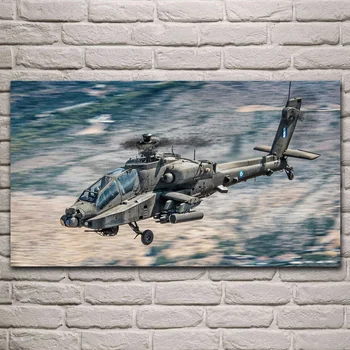 Militar fan Boeing Elicopter AH-64 Apache opere de artă camera de zi de decorare arta de perete acasă decor tesatura postere