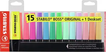 Original STABILO BOSS marker-Set masa cu 9 culori fluorescente și 6 culori pastelate