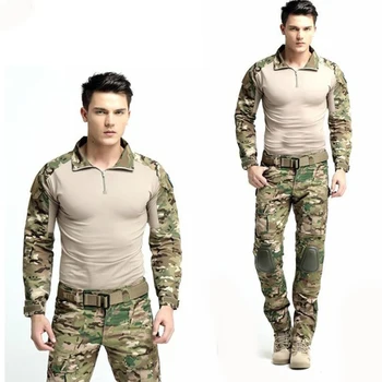 Armata Uniforme Militare De Camuflaj Tactice De Luptă Costum De Airsoft Joc De Război De Îmbrăcăminte Tricou + Pantaloni Cot Genunchiere