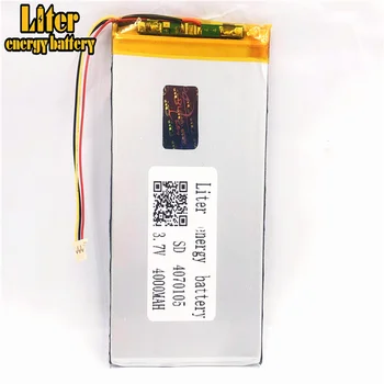 1.0 MM conector 3pin 4070105 3.7 v 4000mah baterie lipo în Acumulatori cu capacitate deplină de tablet pc de 7 inch