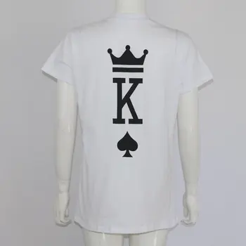 Poker Grafic Regele și Regina Tumblr Amuzant Streetwear Tricou Moda Barbati Femei Cuplu T-shirt Îmbrăcăminte 2018 Iubitor de Vară Tees