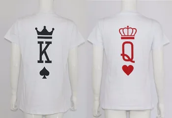 Poker Grafic Regele și Regina Tumblr Amuzant Streetwear Tricou Moda Barbati Femei Cuplu T-shirt Îmbrăcăminte 2018 Iubitor de Vară Tees