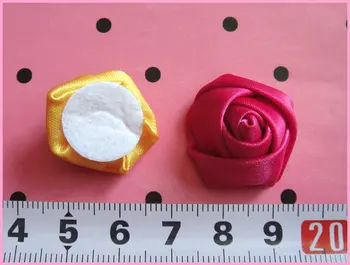 80buc/Lot 2-2.5 cm se Amestecă culori Panglica de Satin Rose Floare Aplici pentru Accesorii de Îmbrăcăminte Și Păr de Fată Decor