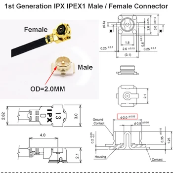 10BUC IPEX CABLU Plug de sex Masculin IPEX1 să IPEX4 MHF4 u.fl IPX Feminin Conector Jack RF0.81 Coaxial Jumper WIFI 3G 4G Produsului Cablu