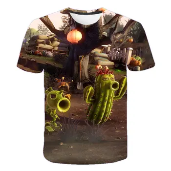 Băieții de Plante Zombie Wars Print Amuzant Maneci Scurte de Înaltă Calitate, de Vara Hot-vânzare transfrontaliere uscare Rapidă 3D pentru Copii T-shirt 4T-14T