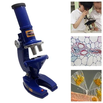 Simulare Microscop Kit de Știință W/LED 100X-1200X Jucărie de Învățământ Cadou Pentru Copil