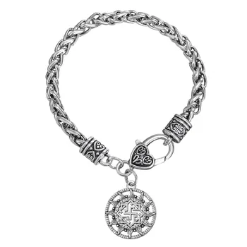 Dawapara Valkyrie Simbol Alatyr-scut Dumnezeu Veles Slave farmec largă de link-ul lanț bohemia brățară lanț de bărbați snap bijuterii