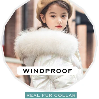 2020 Iarna se Ingroase Copii cu Gluga Jos Îmbrăcăminte exterioară Cald Fete Jacheta Copii Snowsuit Imbracaminte Copii Hanorac Fata de Haine de blana