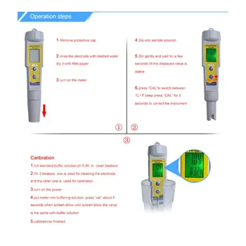 Digital rezistent la apa PH/Temp Metru Tester Pen Acidometer Digital de Calitate a Apei Puritate Monitor de Măsurare pentru Acvariu Vin