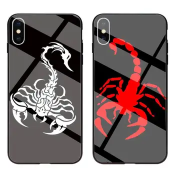 Animale crab scorpion Caz Telefon din Sticla Temperata Pentru iPhone 11 XR Pro XS MAX 8 X 7 6S 6 Plus SE 2020 caz