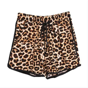 Noua Vara Fierbinte Leopard Pantaloni Scurți Dantelă-Up Cu Talie Inalta Din Bumbac Elastic Scurt Femei Beach Casual Lucruri Ieftine Prada Pantaloni Scurti
