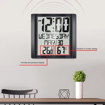 Mare Sn Ceas de Perete Acasă de Temperatură și Umiditate Metru Ceas Deșteptător Cameră de zi Ceas Electronic Digital