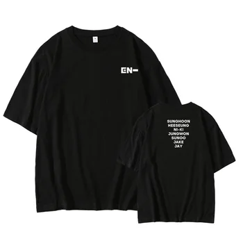 Kpop ENHYPEN toate statele nume imprimare o de gât tricou unisex stil de vară a scăzut umăr maneca tricou