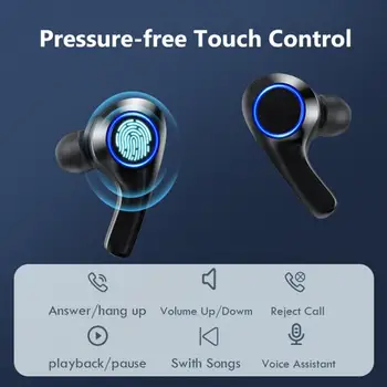 Wireless Căști cu Microfoane TWS Casti Bluetooth Sport rezistent la apa Căști Touch Control Pavilioane Wireless Pentru Telefon