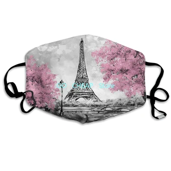 Paris Turnul Eiffel Art Acuarelă Fabulos Masca de Fata PM2.5 Mască De Protecție Pentru Barbati Femei Copii Refolosibile Respirabil Gura Masca