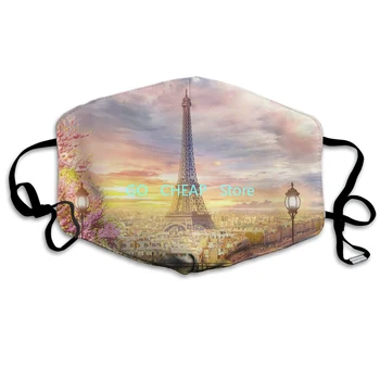 Paris Turnul Eiffel Art Acuarelă Fabulos Masca de Fata PM2.5 Mască De Protecție Pentru Barbati Femei Copii Refolosibile Respirabil Gura Masca