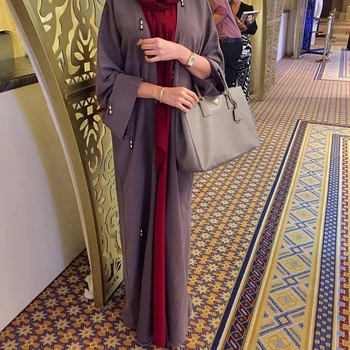 Moda Abayas pentru femei Orientul Mijlociu Islamic Dubai, Oman Deschide abaya musulman rochie caftan dubai îmbrăcăminte pentru femei negru abaya