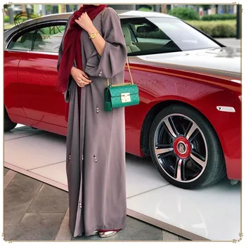 Moda Abayas pentru femei Orientul Mijlociu Islamic Dubai, Oman Deschide abaya musulman rochie caftan dubai îmbrăcăminte pentru femei negru abaya