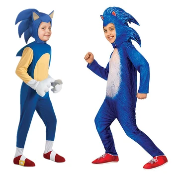 Copii Anime Deluxe Sonic Ariciul Costum Baieti Fata Sonic Personaj de Carnaval, Cosplay Costum de Halloween pentru Copilul C52K100