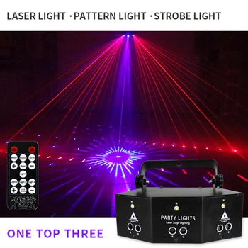 Clasic RGB Lumina Disco Party Show cu Laser Proiector Lumini cu Efect de Lampă cu Controler baterie Reîncărcabilă Nunta de Ziua Consumabile
