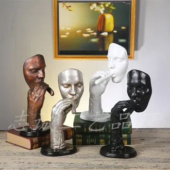 Imitație de cupru portret de sculptură creative acasă decorative rășină figurine nu aud/vorbesc/vezi studiul cameră decor accesorii