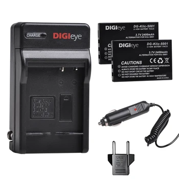 2 buc KLIC-5001 DB-L50 Baterie + Încărcător Kit pentru Kodak EasyShare DX6490 DX7440 DX7590 DX7630 P712 P850 P880 Z730 Z760 Z7590