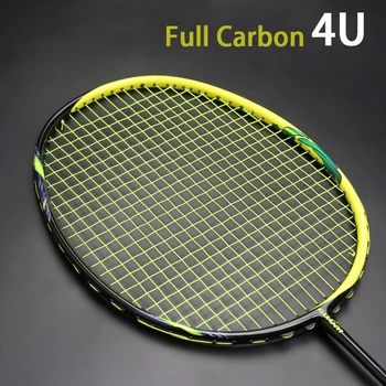 F7 Plin Fibra de Carbon Înșirate Racheta de Badminton Ultralight 4U 82g Profesionale Ofensivă de Tip Racheta Cu Saci de Viteza Padal