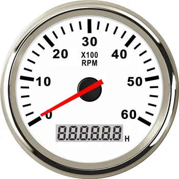 Noi 3-8K RPM Tacho Tahometru Indicator turometru Cu Oră Metru 85mm Benzina Diesel 12V 24V Iluminare de fundal Roșu